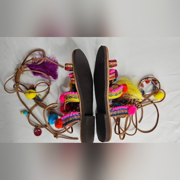 Bohemian gladiator sandals with embellishments, Similar to Penny Lane Style - Picture 10 of 11